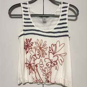 American Rag White Floral Embroidered Cropped Tank